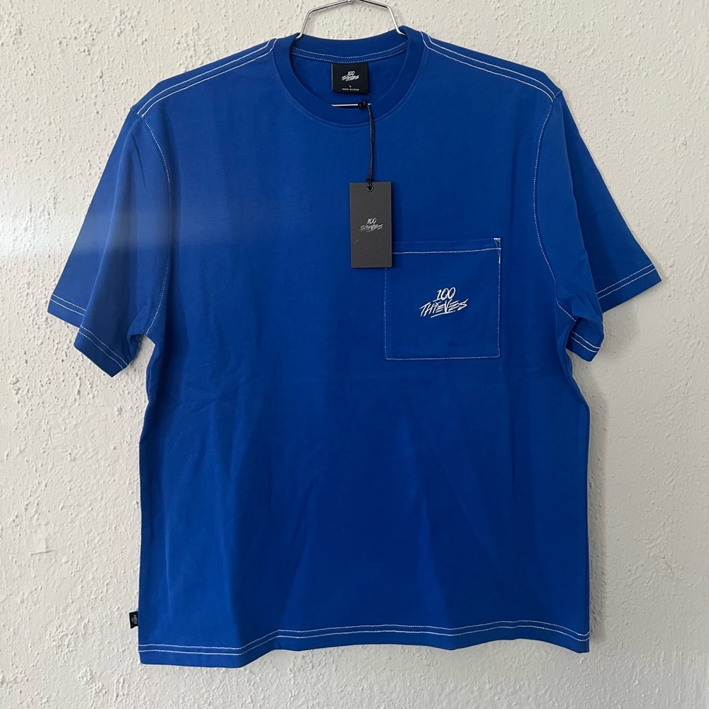 100 Thieves OVERSIZED POCKET T-SHIRT - Size Large